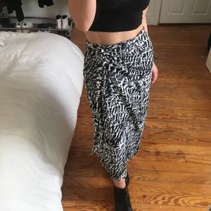 Wrap midi skirt
